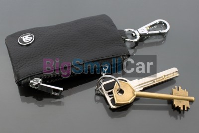 Чехол Для Ключей Skoda Универсальный, Кожаный С Металическим Значком, Черный bgt1077