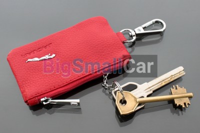 Чехол Для Ключей Jaguar Универсальный, Кожаный С Металическим Значком, Красный bgt1081