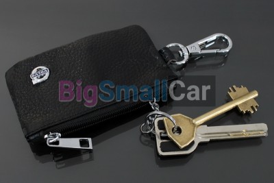 Чехол Для Ключей Volvo Универсальный, Кожаный С Металическим Значком, Черный bgt1088