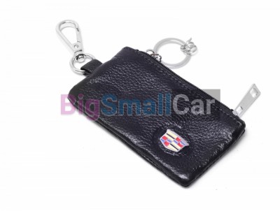 Чехол Для Ключей Cadillac Универсальный, Кожаный, С Металлическим Значком, Черный bgt1091